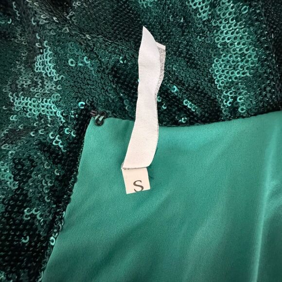 Imperial Green Sequin Tank Top Dressy Lined Party SZ S - Picture 11 of 13